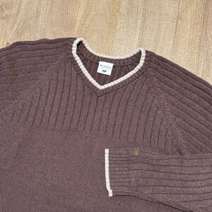 Columbia Men’s V Neck Long Sleeve Sweater Brown Size Large